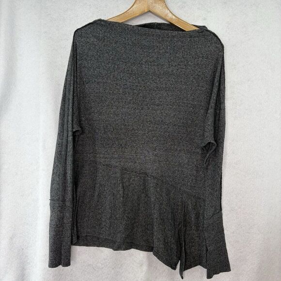 We the Free Londontown Thermal Top Women's Medium Gray Off Shoulder Long Sleeve - Picture 2 of 8